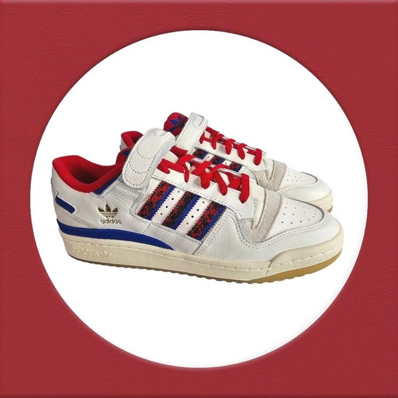 adidas Forum 84 Low Off Men's Size 10 White Scarlet Collegiate Royal‎ GV9606 - Picture 8 of 16